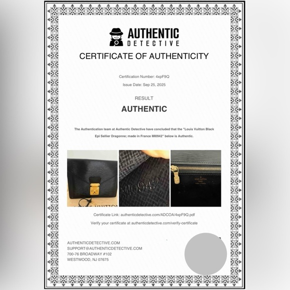 Louis Vuitton Black Epi Sellier Clutch Wristlet Pouchette with Key COA Circa1992 - Picture 17 of 17